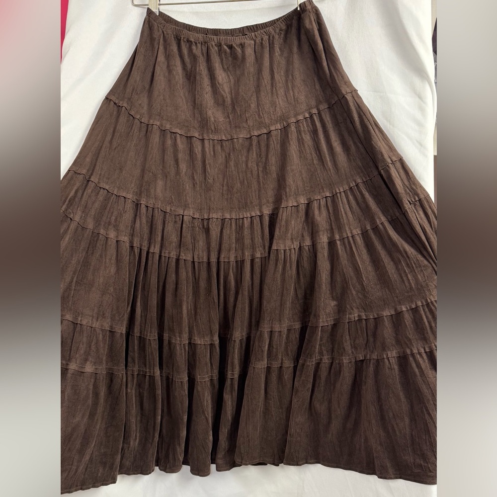 Coldwater Creek  Brown Tiered Skirt - Picture 4 of 4